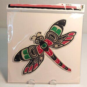 Indigenous 'Dragonfly' Design by Gene Suyu | Iron-On 17cm Embroidered Patch